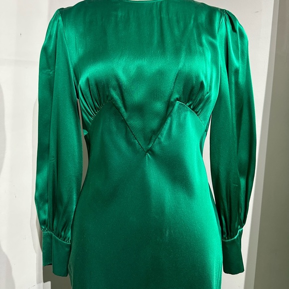 400$ Olivia Von Halle SILK MID-LENGTH DRESS SIZE XS - Picture 8 of 12
